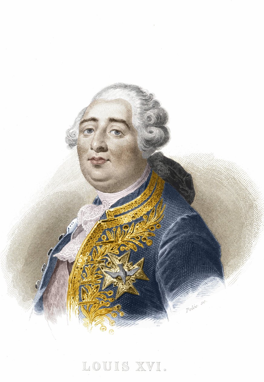 Retrato de Luís XVI. Gravura do século XIX. de Unknown artist