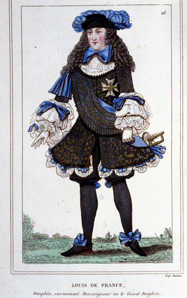 Retrato de Louis de France, Duque de Borgonha (1682 - 1712) conhecido como "O Grande Dauphin". Gravura a partir de 1830. de Unknown artist