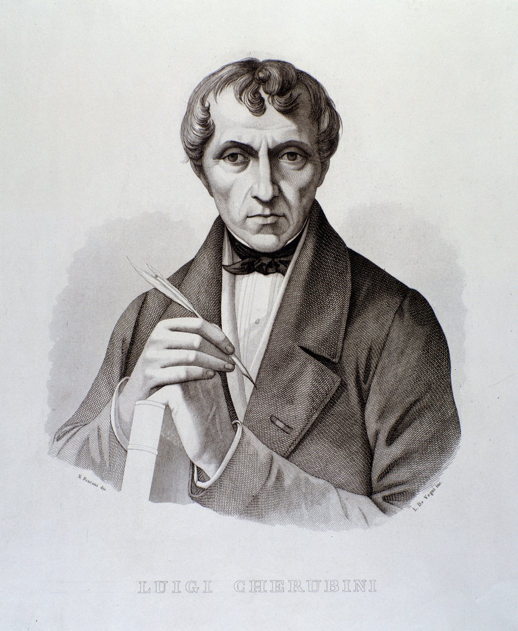 Retrato de Luigi Cherubini (gravura) de Unknown artist