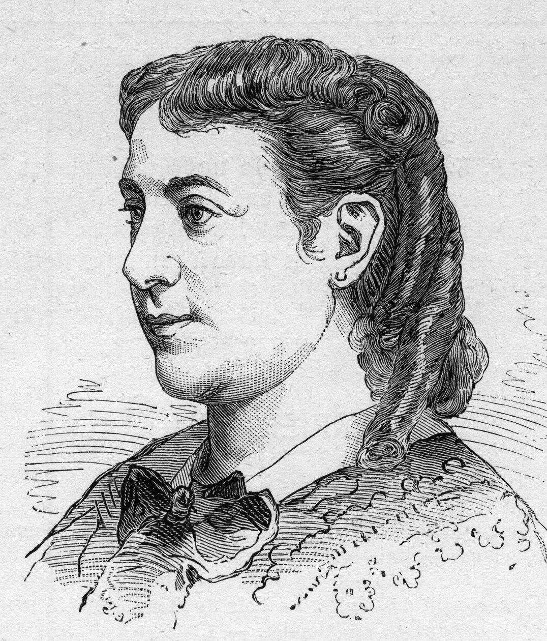 Retrato de Madeleine Brohan (1833-1900), comediante francesa, membro da Comédia Francaise Engraving in "Le Monde Illustré" n¡1168 de 16 de Agosto de Unknown artist
