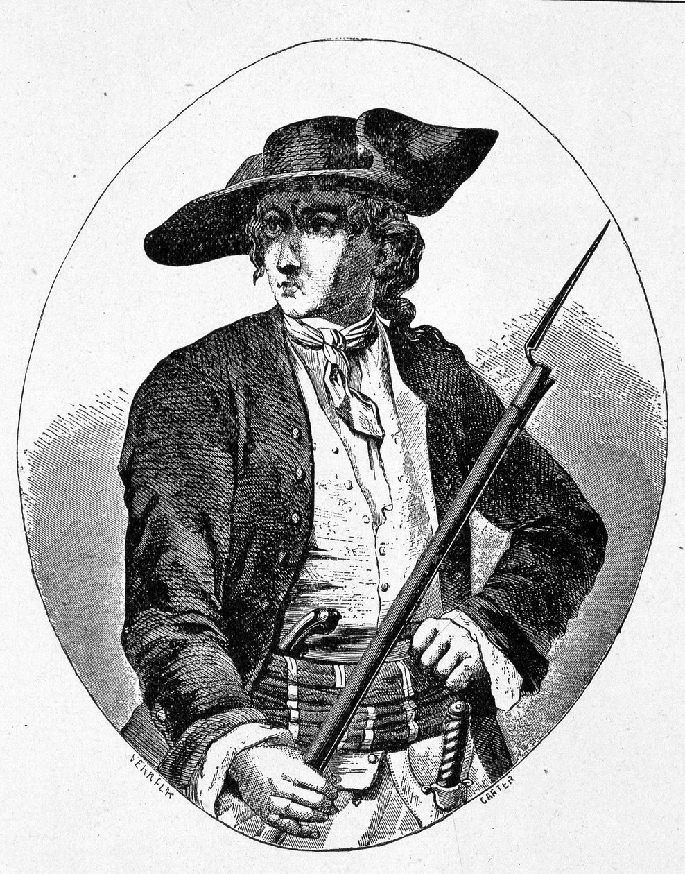 Retrato de Mandrin - gravura de Unknown artist