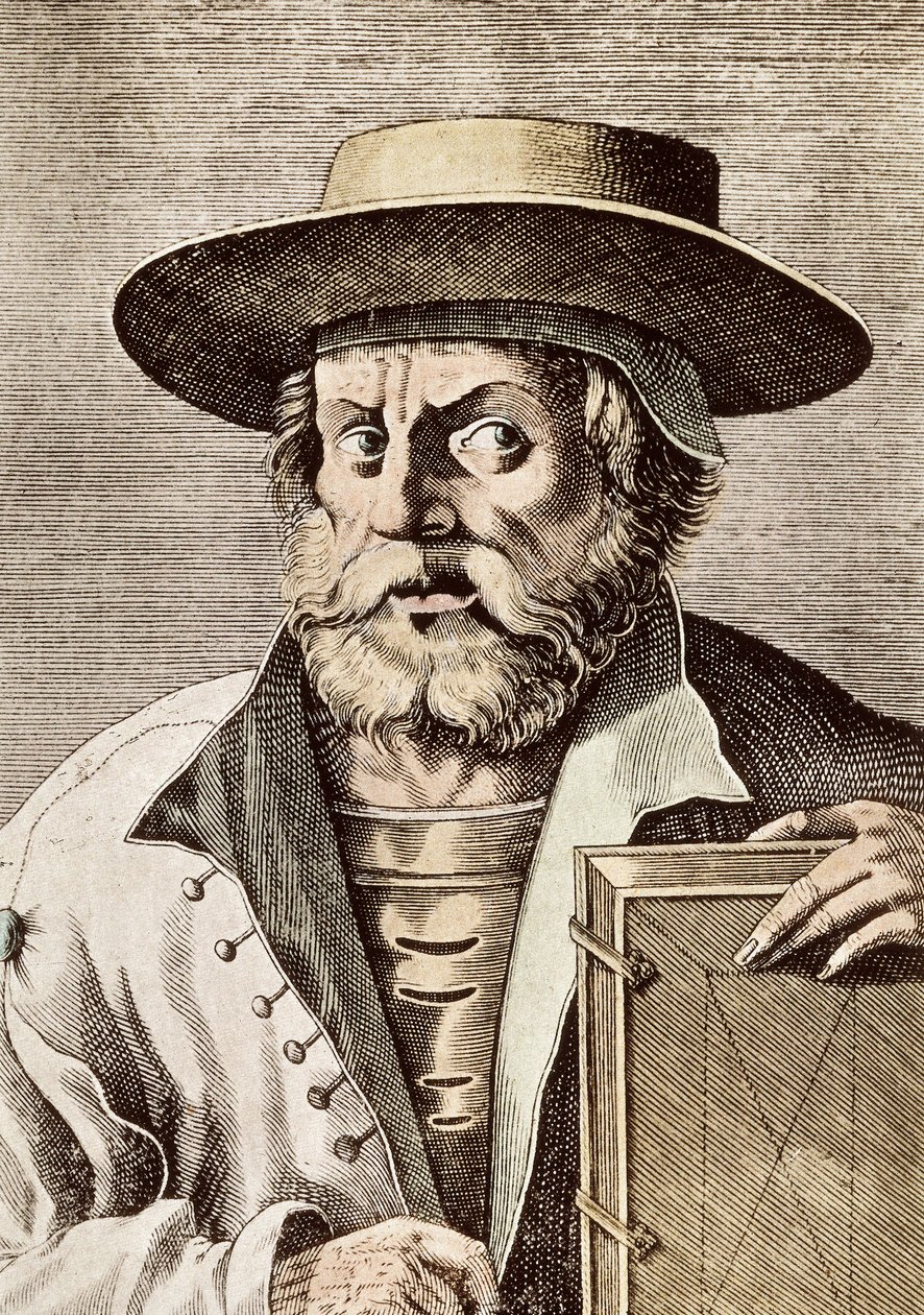 Retrato de Manuel (ou Emmanuel) Chrysoloras (cerca de 1355-1415), cientista grego do 14º siecle. gravura de 1682. de Unknown artist