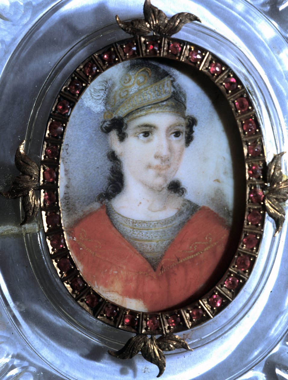 Retrato de Maria Garcia chamada a cantora Malibran (1808-1836). Miniatura anónima do século XIX. de Unknown artist