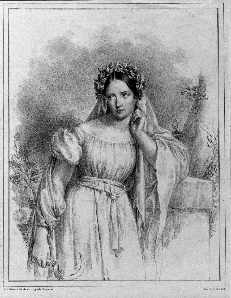 Retrato de Maria Garcia chamada a cantora malibrana (1808-1836) em "Norma" de Bellini de Unknown artist