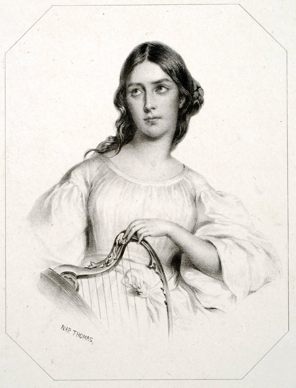 Retrato de Maria Garcia, chamada Malibran (1808-1836), cantora mezzo soprano. de Unknown Artist