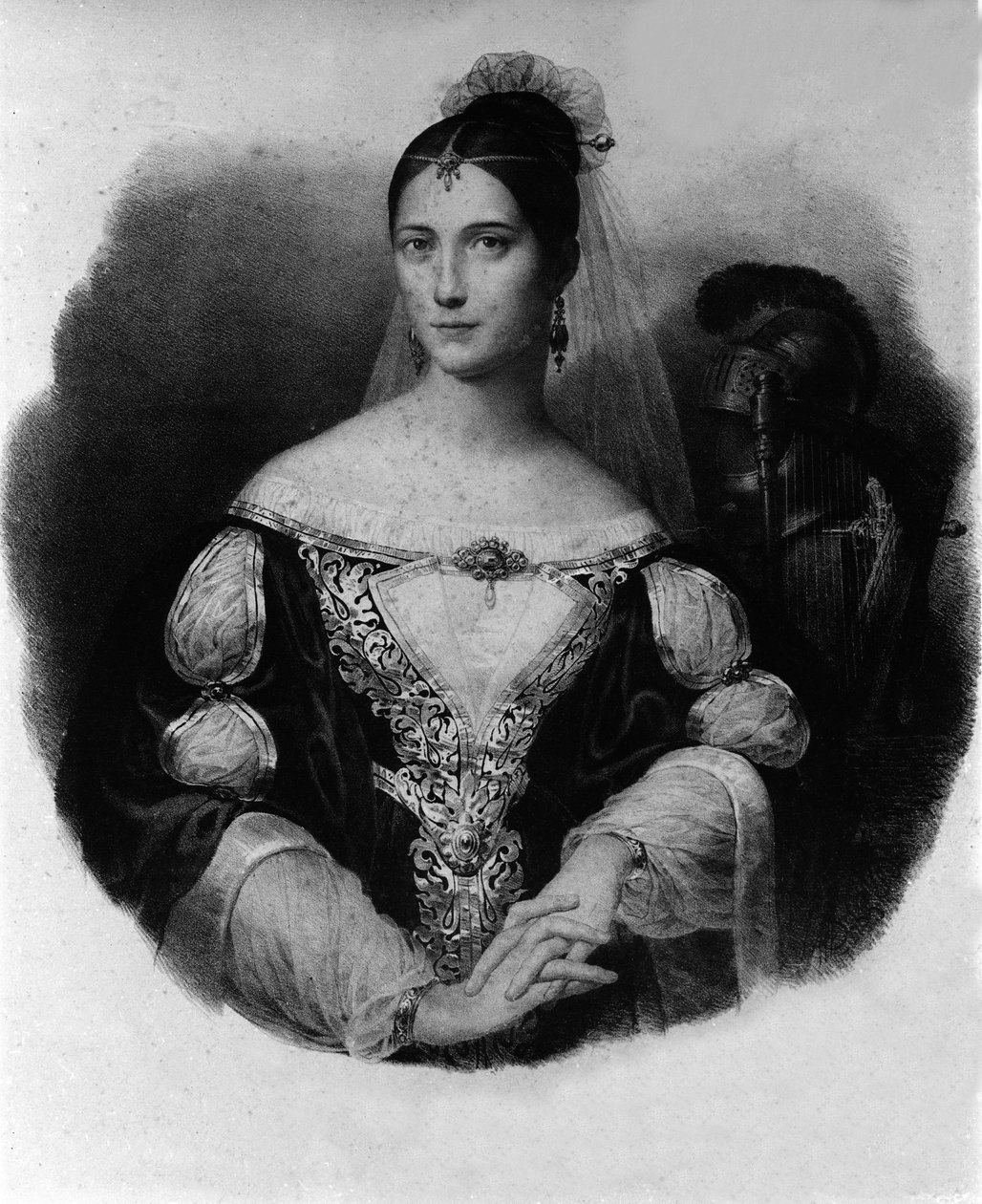 Retrato de Maria Garcia conhecida como a cantora Malibran (1808-1836). de Unknown artist