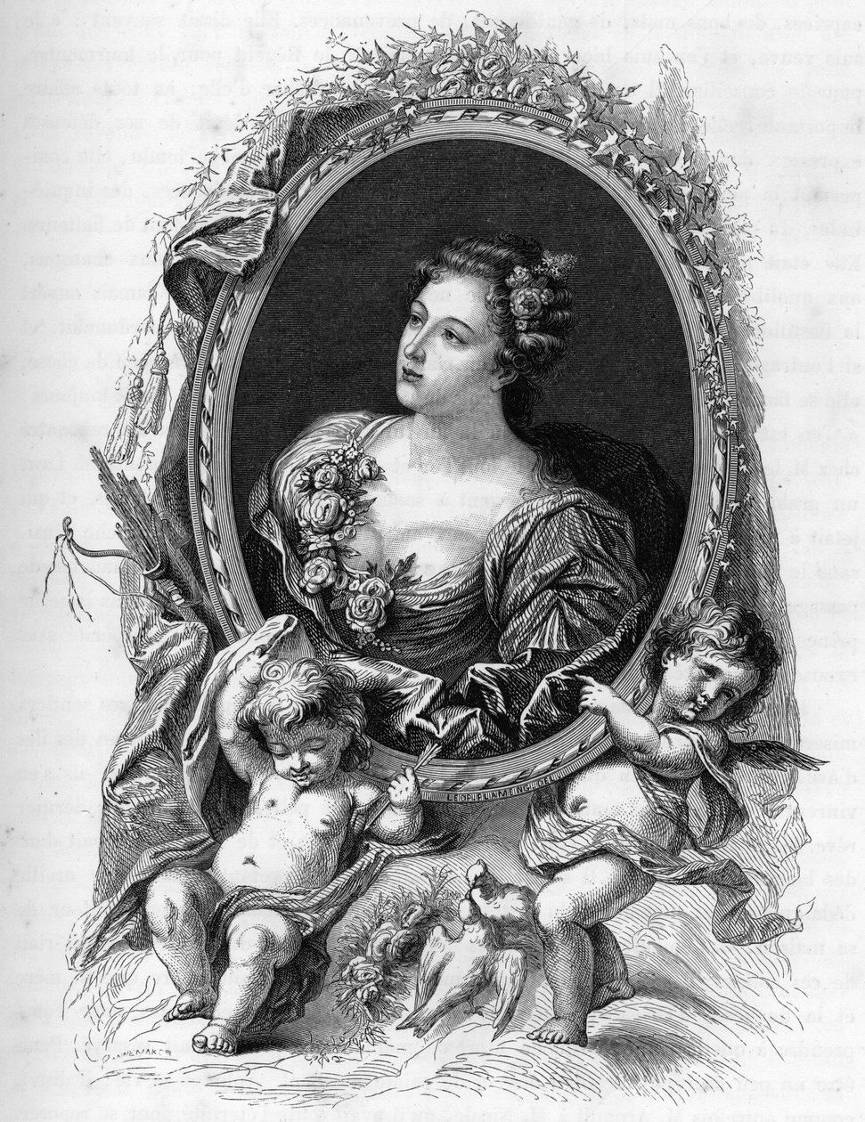 Retrato de Marie-Madeleine (Marie Madeleine) de La Vieuville, comtesse de Parabere (1693-1750) - Gravação de 1862 em "As Rainhas do Mundo" pelos nossos primeiros escritores - Publicado sob a direcção de JGD Armandaud de Unknown artist