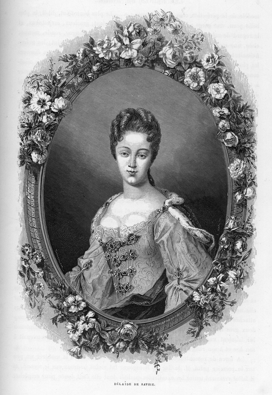 Retrato de Marie Adelaide (Marie-Adelaide) de Savoie (1685-1712) (Retrato de Marie Adelaide de Savoy) - Gravação de 1862 em "As Rainhas do Mundo" pelos nossos primeiros escritores. Livro publicado sob a direção de J. G. D. ARMENGAUD. de Unknown artist