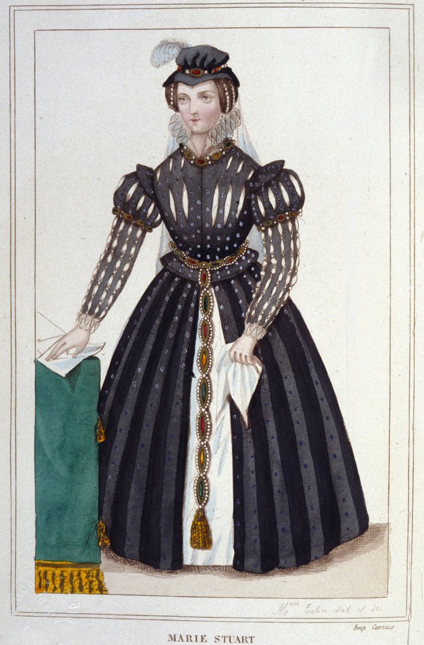 Retrato de Marie Stuart (1542 - 1587) Gravura de 1830 de Unknown artist