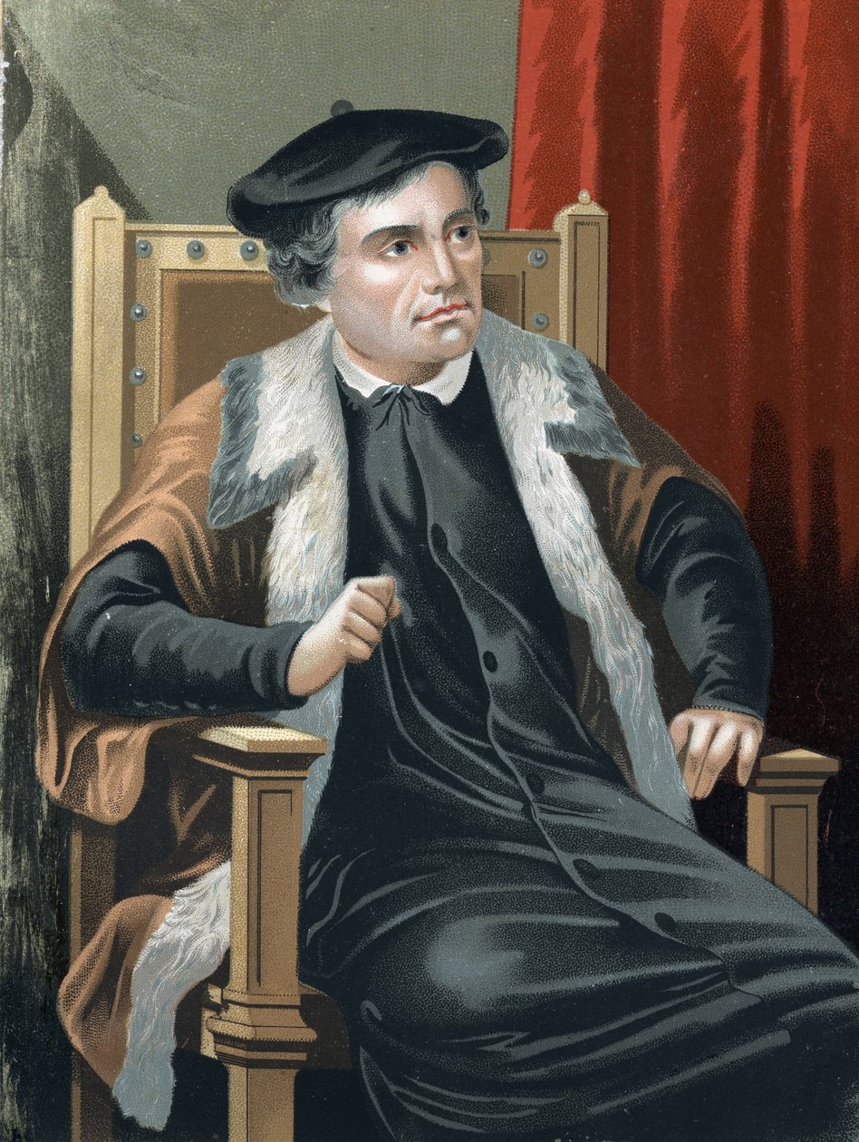 Retrato de Martinho Lutero (1483 - 1546) de hombres y Mujeres celebres. Barcelona 1877. de Unknown artist