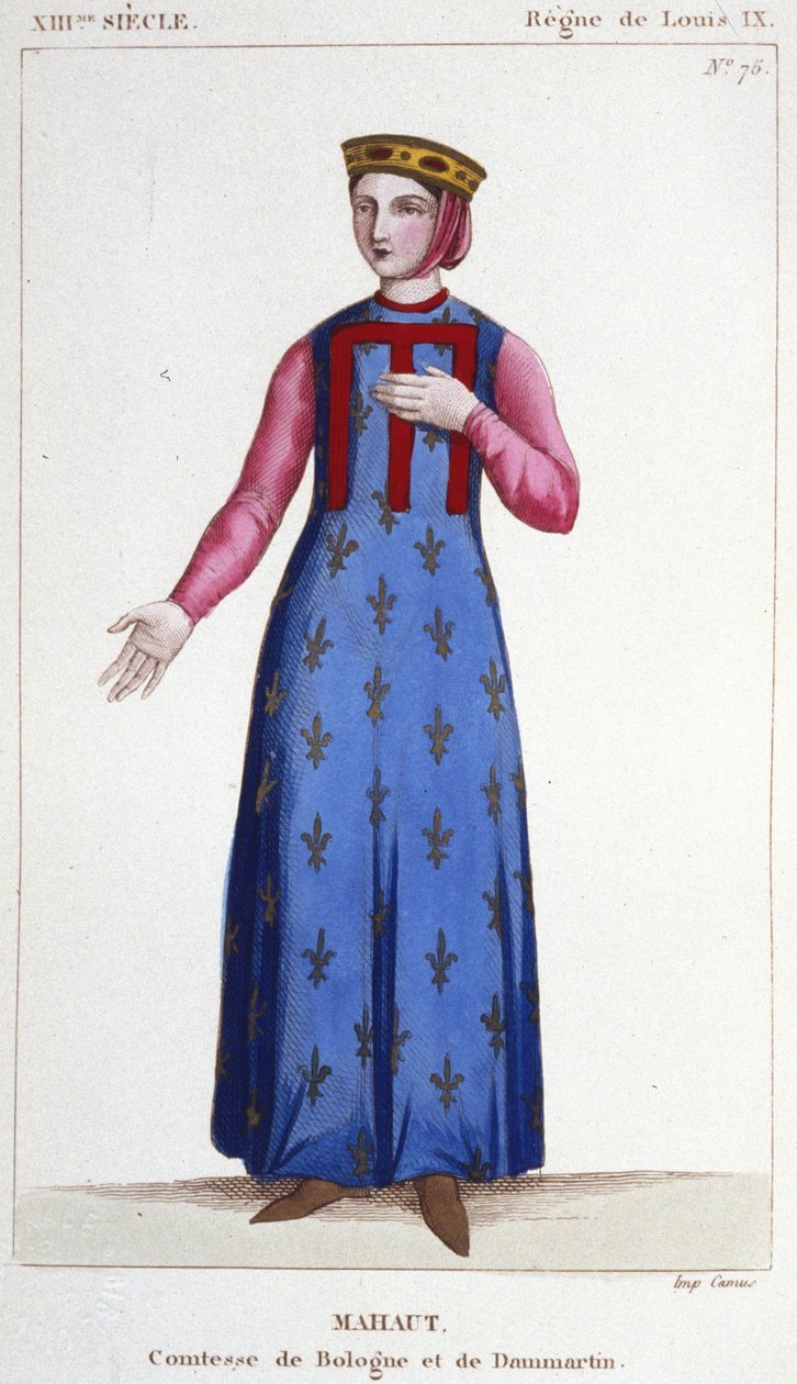 Retrato de Mathilde de Dammartin (ca. 1202-1259) ou Mahaut, Condessa de Boulogne e Dammartin (Mathilde II) e d