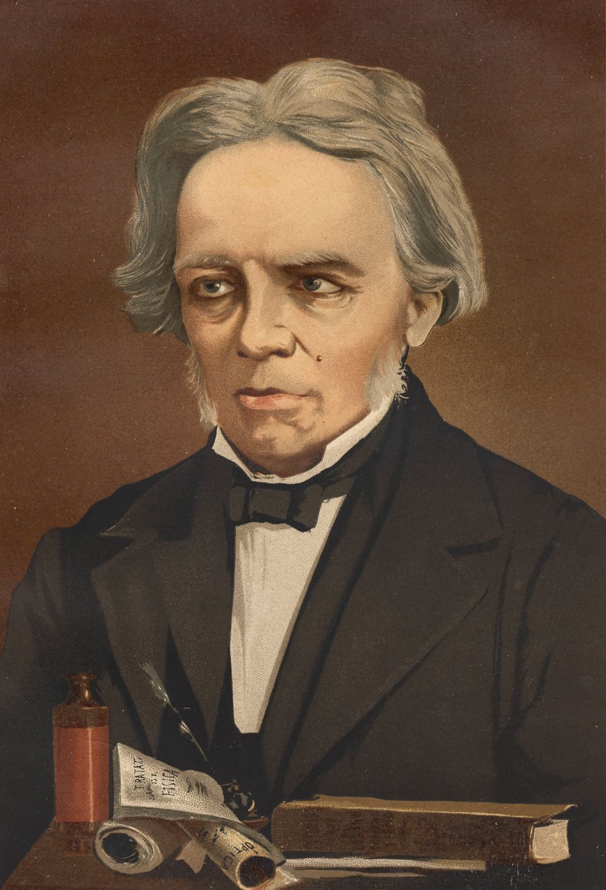 O retrato de Michael Faraday. Físico e químico britânico (Newington, Surrey de Unknown artist