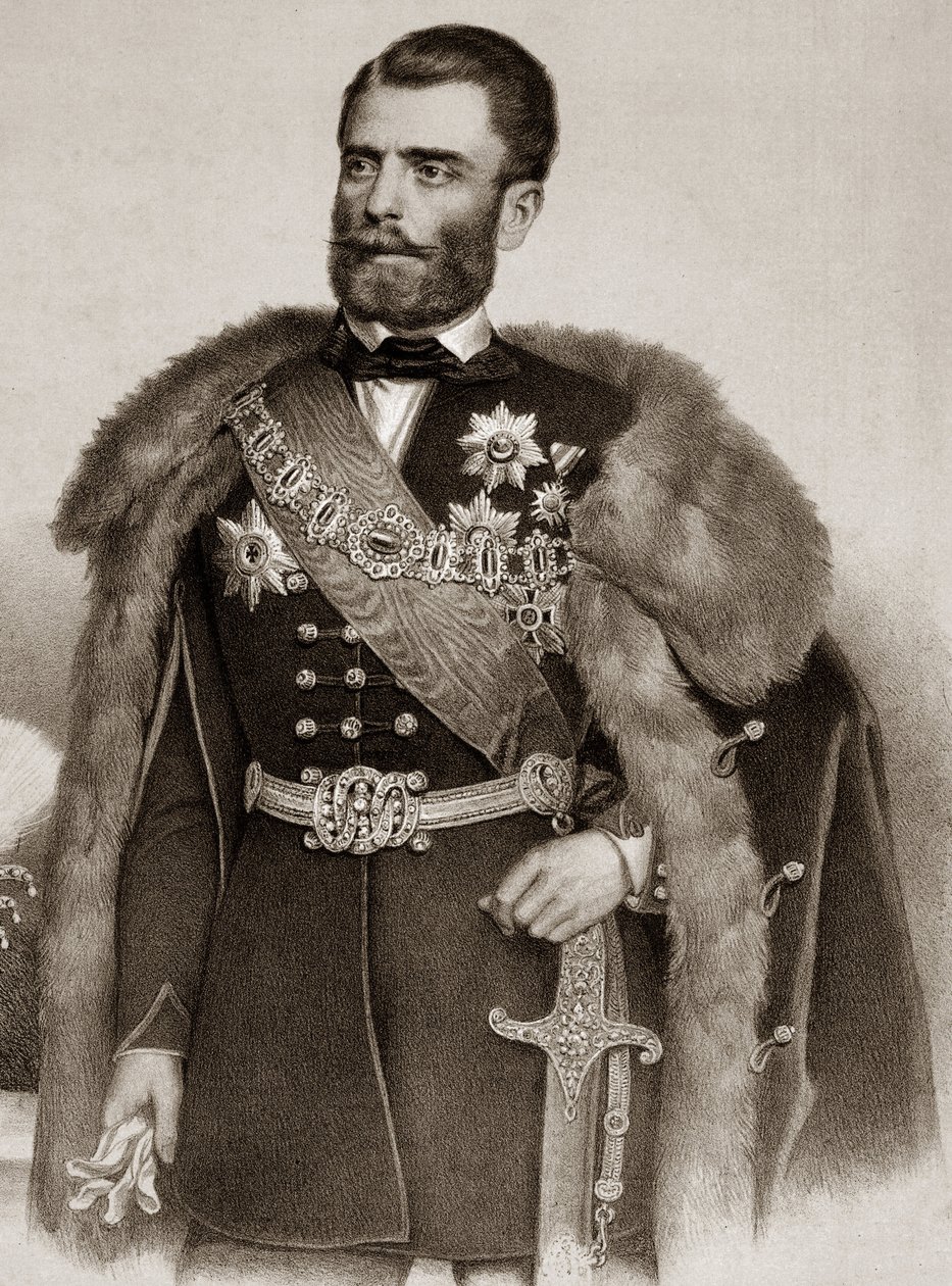 Retrato de Michel III Obrenovic 1823-1868 Príncipe da Sérvia - Mihailo Obrenovic III Príncipe da Sérvia de Unknown artist