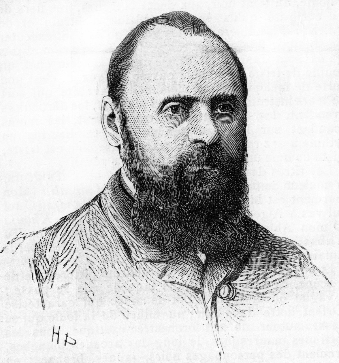 Retrato de Mily (Mili, Milli) Alexeyevich Balakirev (1837-1910) Pianista, maestro e compositor russo. Gravura a partir de 1889. de Unknown artist