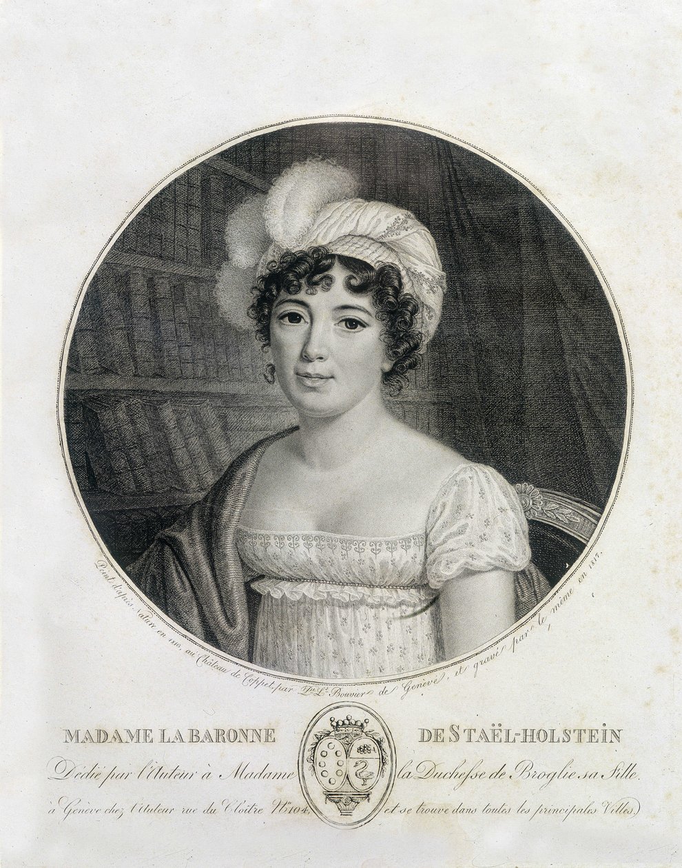 Retrato de Mme de Staël - gravura de Unknown artist