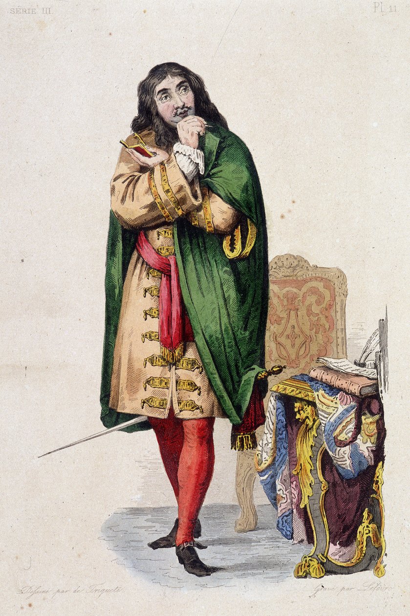 Retrato de Molière - em "Le Plutarque francais" ed. Mennechet, vol. 5 de Unknown artist