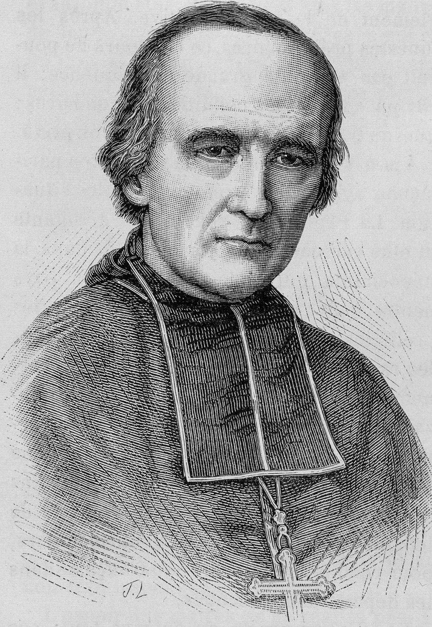 Retrato de Monsenhor Darboy (1813 - 1871), Arcebispo de Paris. Gravura do final do século XIX em "Histoire de France" de H. Martin. de Unknown artist