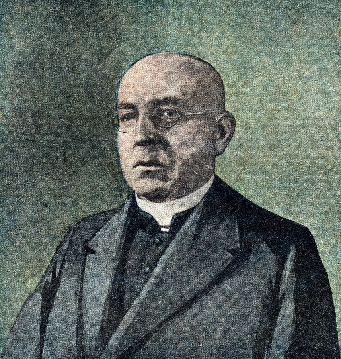 Retrato de Monsenhor Ignaz Seipel (1876-1932) Chanceler da Áustria (prelado austríaco e político do Partido Social Cristão (CS), que exerceu o cargo de Chanceler Federal) Ilustração de "Le pelerin" 25/02/1923 Coleção privada The Holb de Unknown Artist