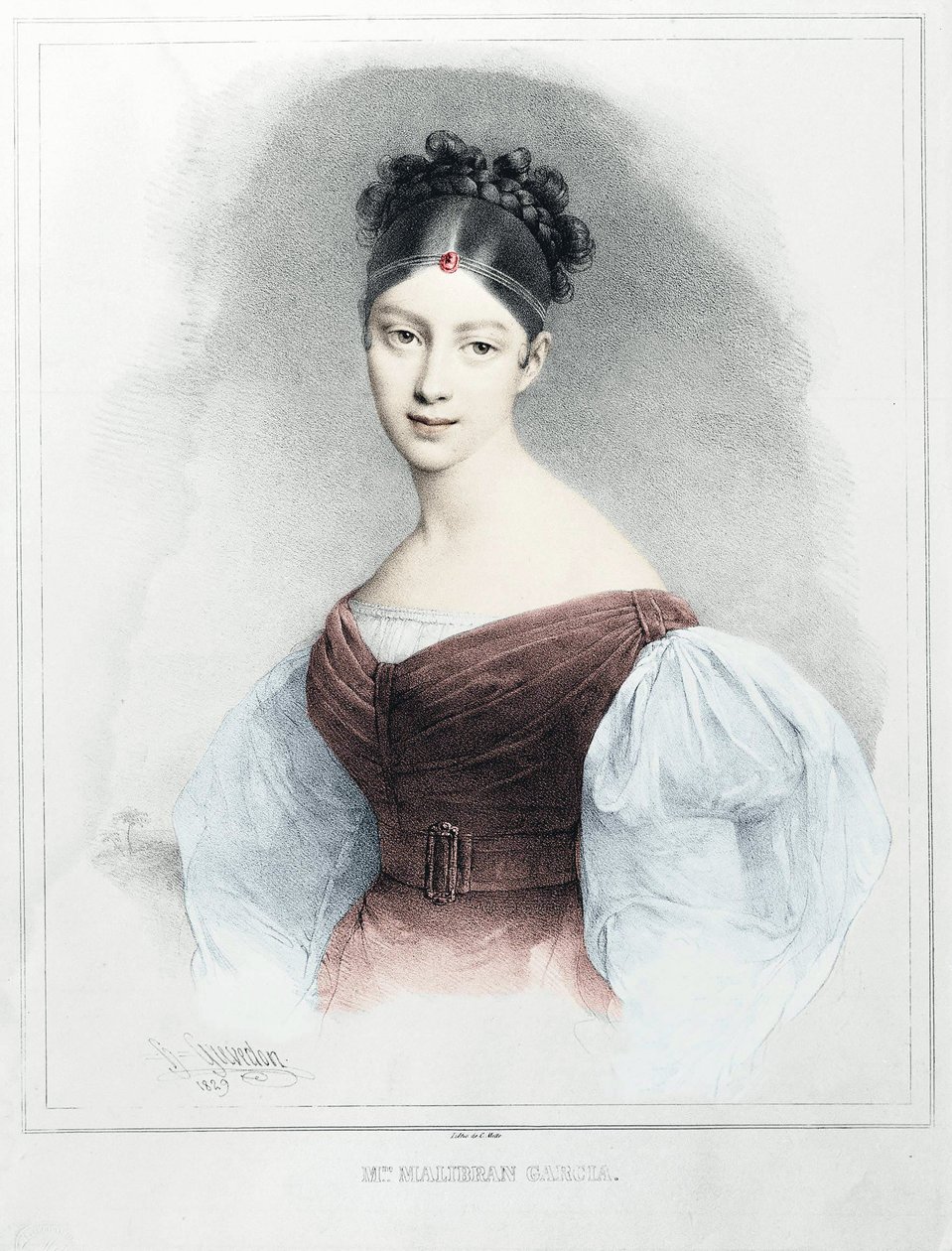 Retrato da Sra. Malibran Garcia - cantora mezzo soprano de Unknown artist