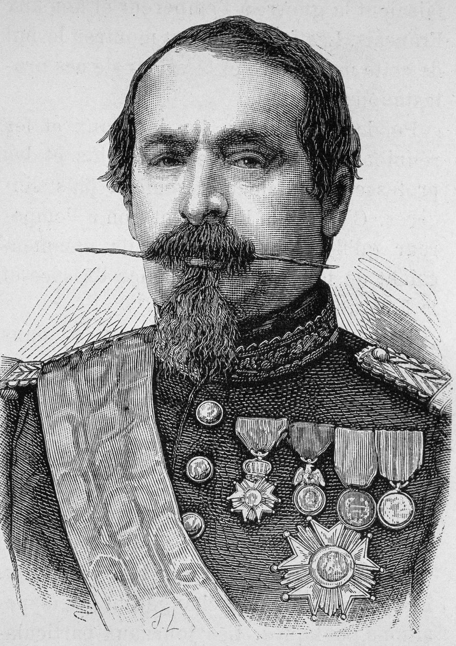 Retrato de Napoleão III (1808 - 1873). Gravura do final do século XIX em "Histoire de France" de H. Martin. de Unknown artist