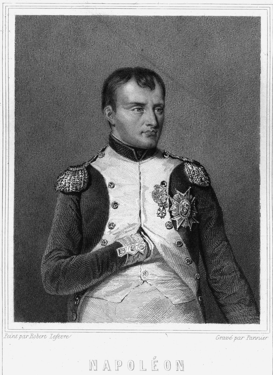 Retrato de Napoleão I (1769 - 1821), Imperador dos franceses - em "Histoire des Français" de Lavallée, gravura, sd. de Unknown artist
