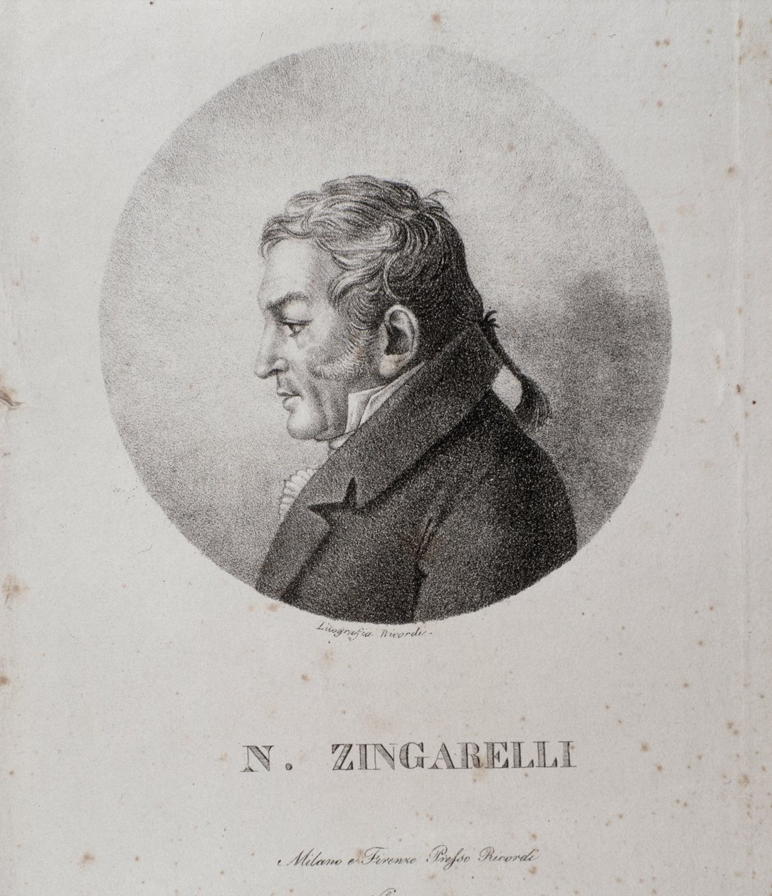 Retrato de Nicola Antonio Zingarelli (gravura de Unknown artist