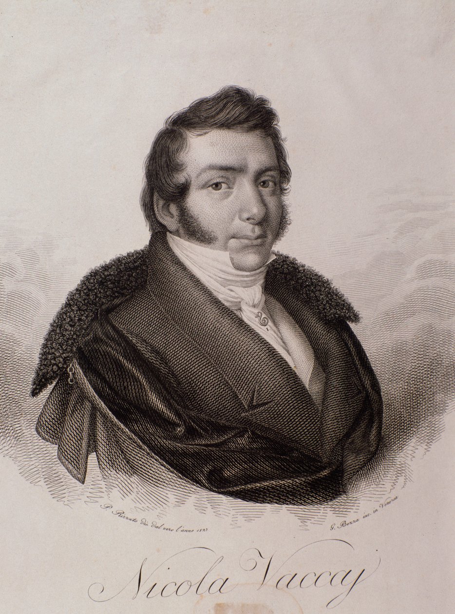 Retrato de Nicola Vaccai (gravura de Unknown artist