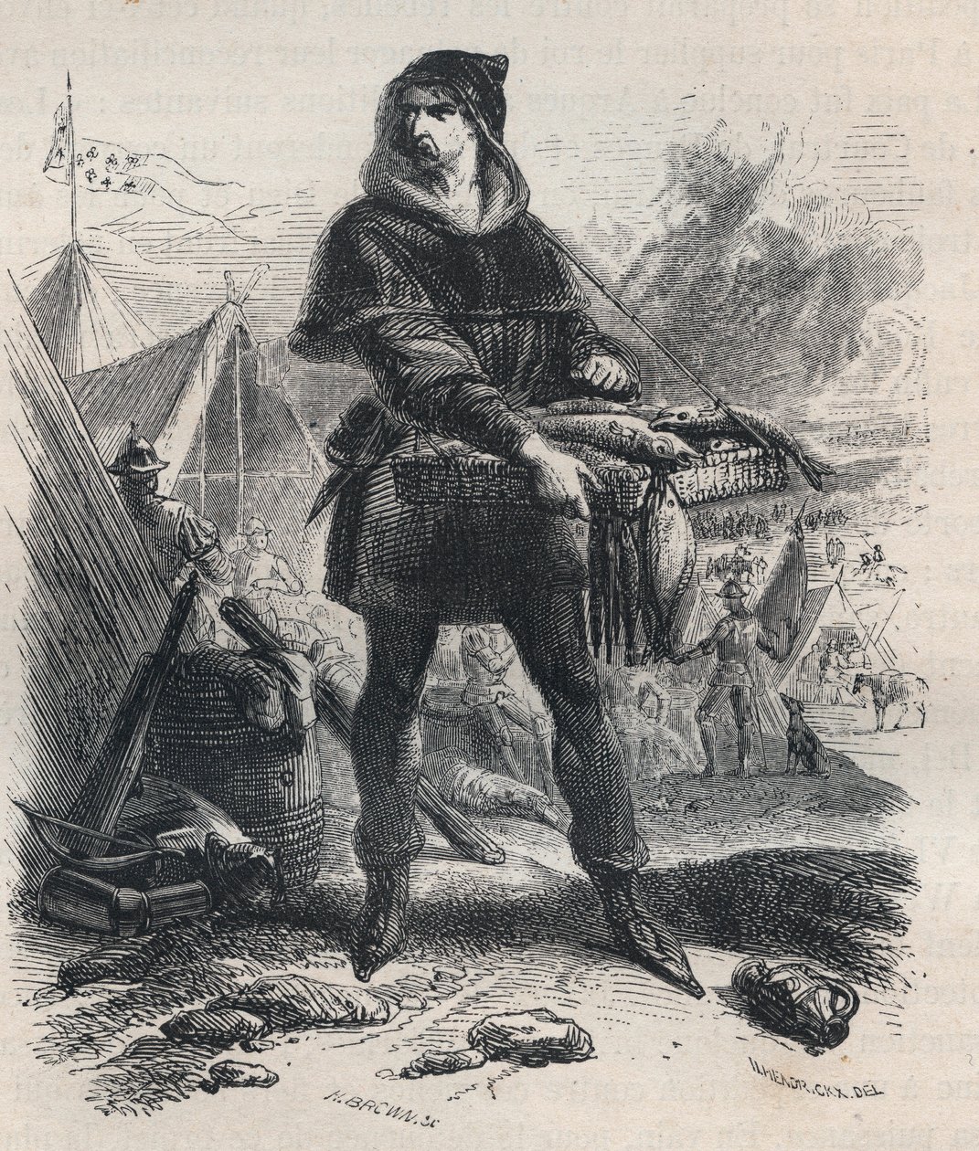 Retrato de Nicolaas Zannekin (? -1328), camponês flamengo e líder da revolta camponesa na Flandres (1325-1328) - Retrato de Nicolaas Zannekin ou Nicolas Zanekin, ou Zannequin, Tribuna e aventureiro flamengo, líder da revolta de Karl contra o Conde de Fland de Unknown artist