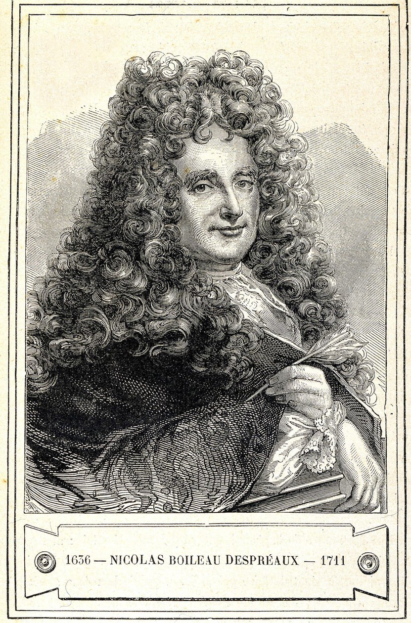 Retrato de Nicolas Boileau Despreaux (Boileau-Despreaux) (1636 - 1711), gravura do século XIX de Unknown artist