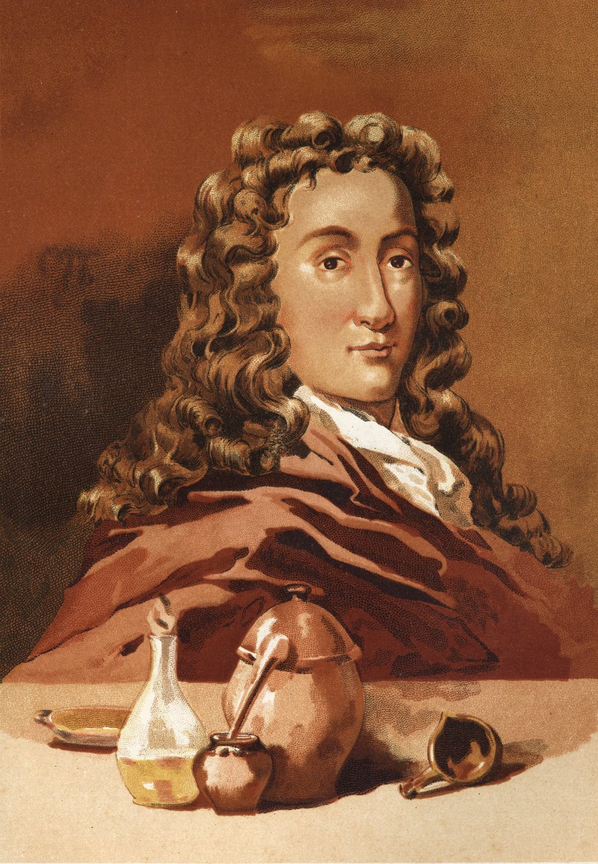 Retrato de Nicolas Lémery. Boticário e farmacêutico francês (Rouen de Unknown artist