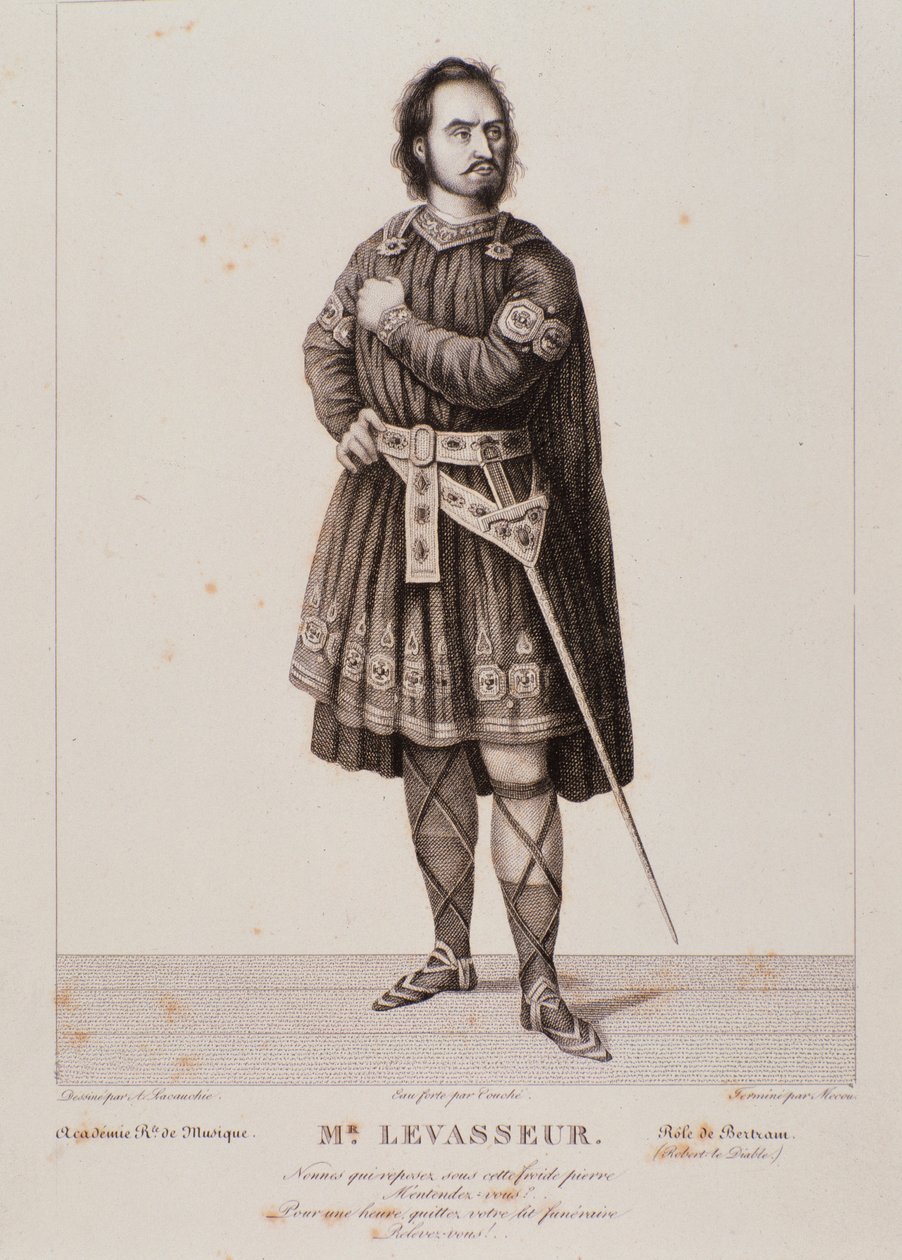 Retrato de Nicolas Prosper Levasseur como Bertram na ópera Robert le diable (1831) de Unknown artist