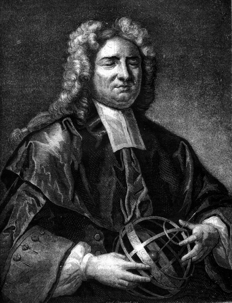 Retrato de Nicolas Saunderson (1682 - 1739), cego, professor de matemática na Universidade de Cambridge. Gravura. de Unknown artist