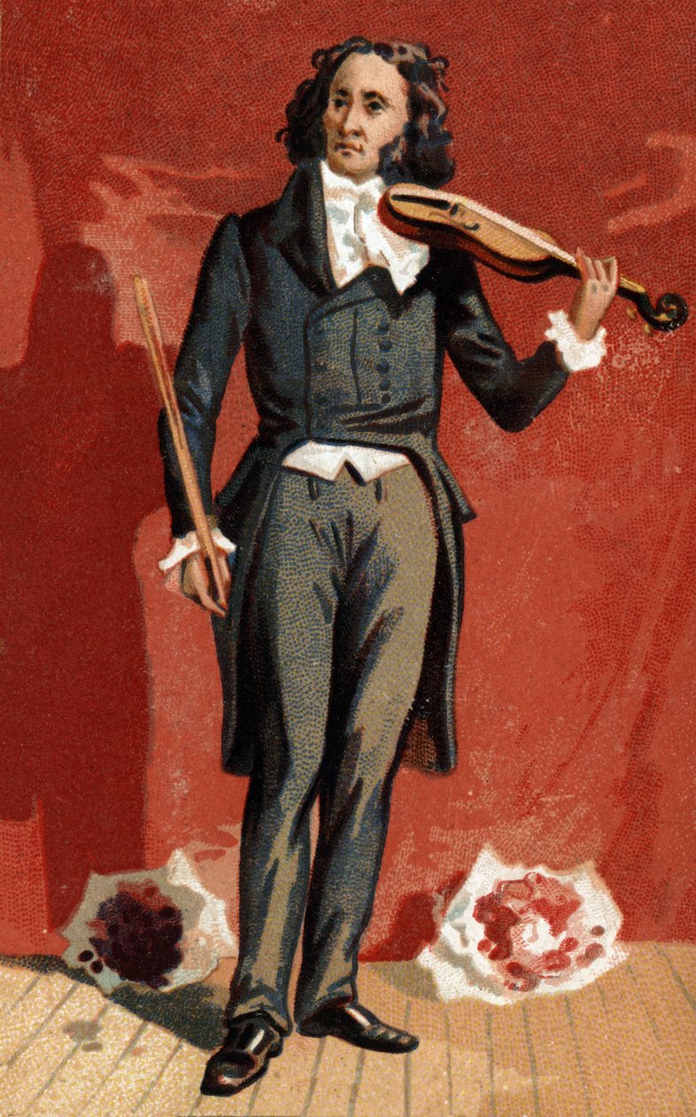 Retrato de Nicolo Paganini (1782 - 1840) violinista italiano. de Unknown artist
