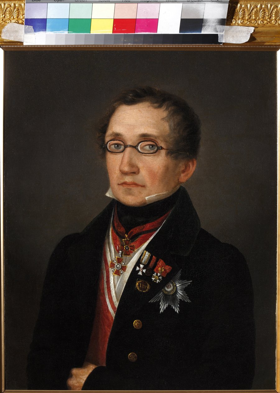 Retrato de Nikolai Fyodorovich Smirnoy (1790-1851), Anônimo. Óleo sobre tela, início da década de 1820, Museu Estadual de A.S. Pushkin, Moscou de Unknown artist
