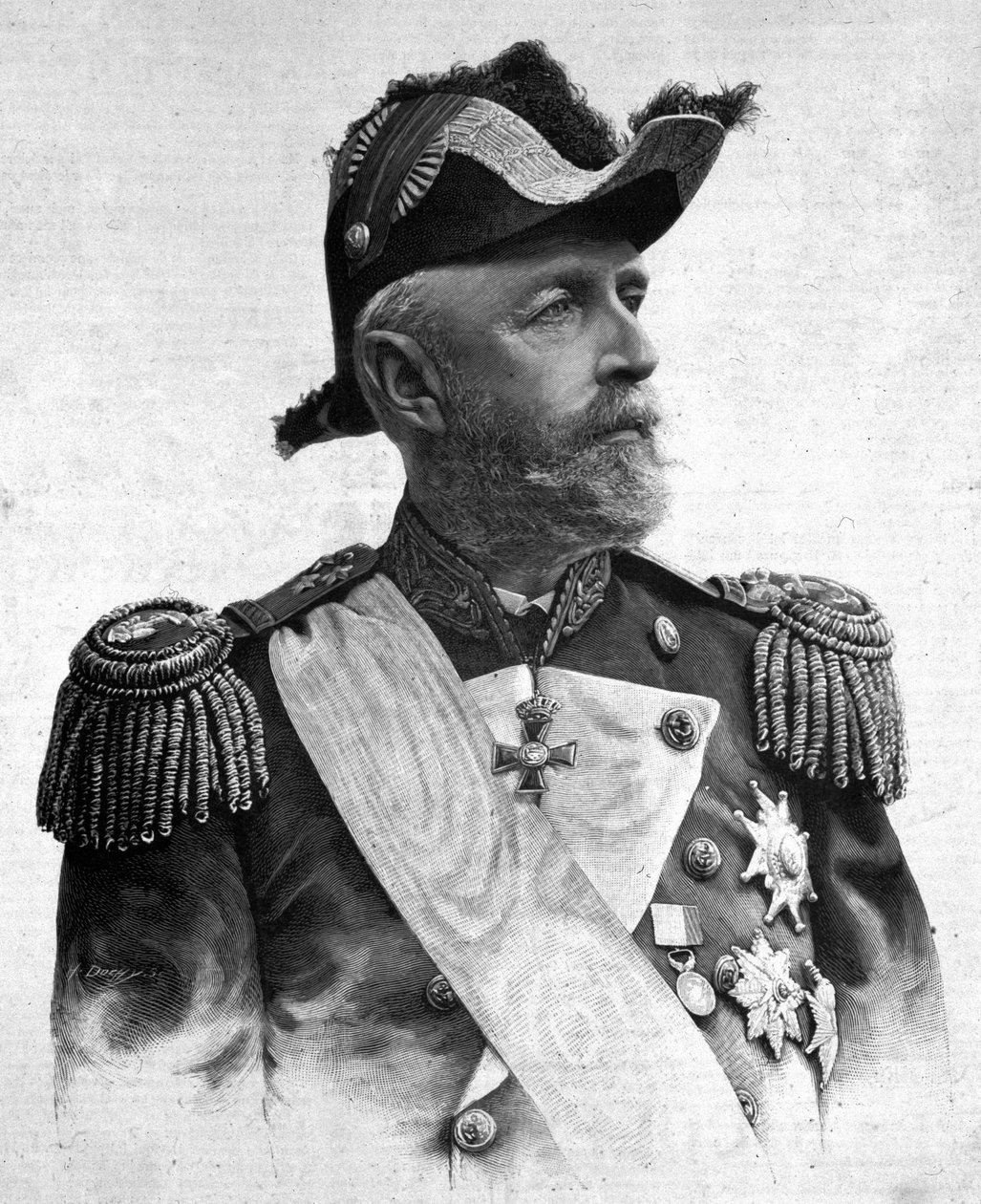 Retrato de Oscar II (1829-1907), Rei da Suécia e Noruega. de Unknown artist