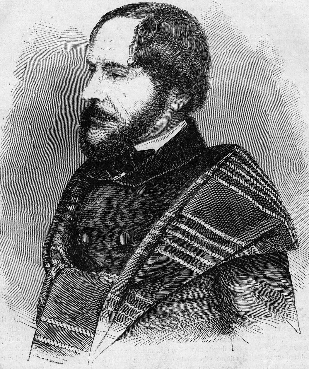 Retrato de PHILARETE CHASLE (1798-1873) crítico e homem de letras francesas. Gravura de 1873 de Unknown artist