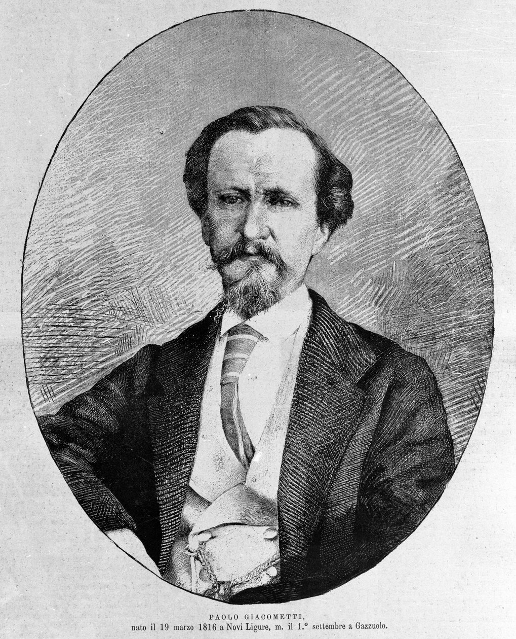 Retrato de Paolo Giacometti (1816-1882) escritor italiano. de Unknown artist