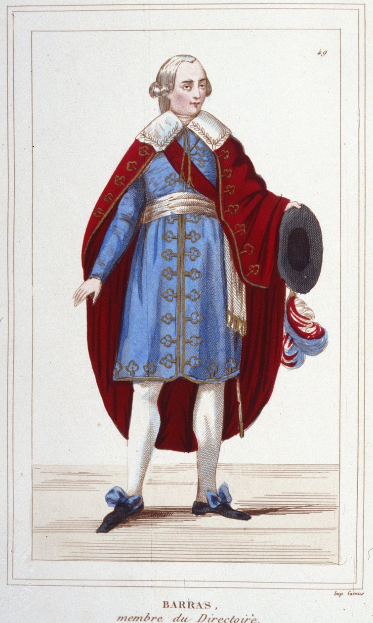 Retrato de Paul Barras (1755 - 1829) gravura do século XIX de Unknown artist