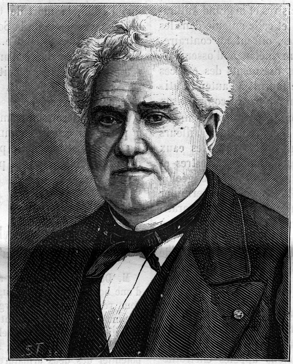 Retrato de Paul Gervais (1816-1879), zoólogo e paleontólogo francês. Gravura em "La Nature". de Unknown artist