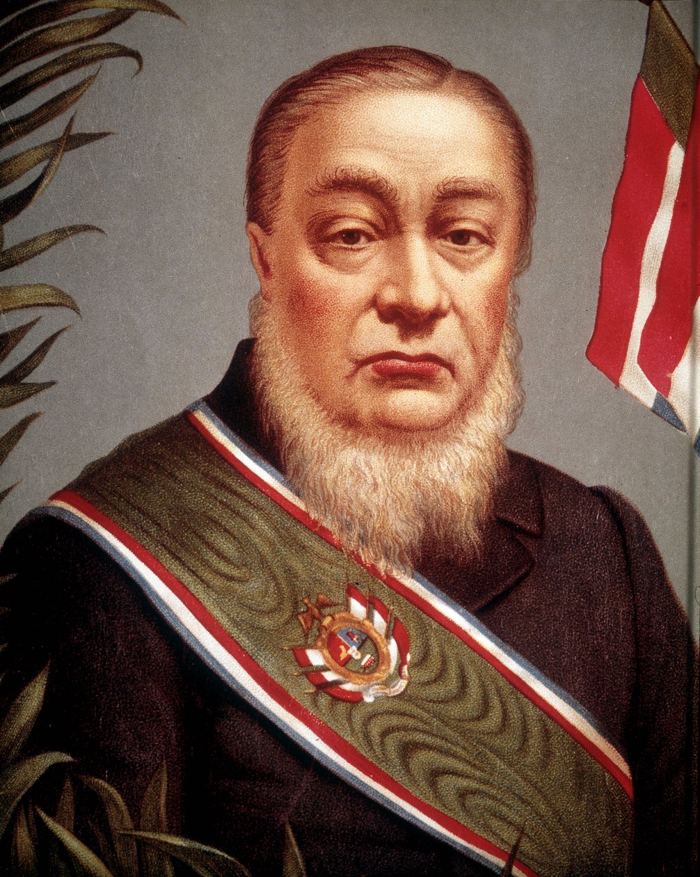 Retrato de Paul Kruger (1825 - 1904), um dos fundadores e então presidente da República Transvaal em 1852. de Unknown artist