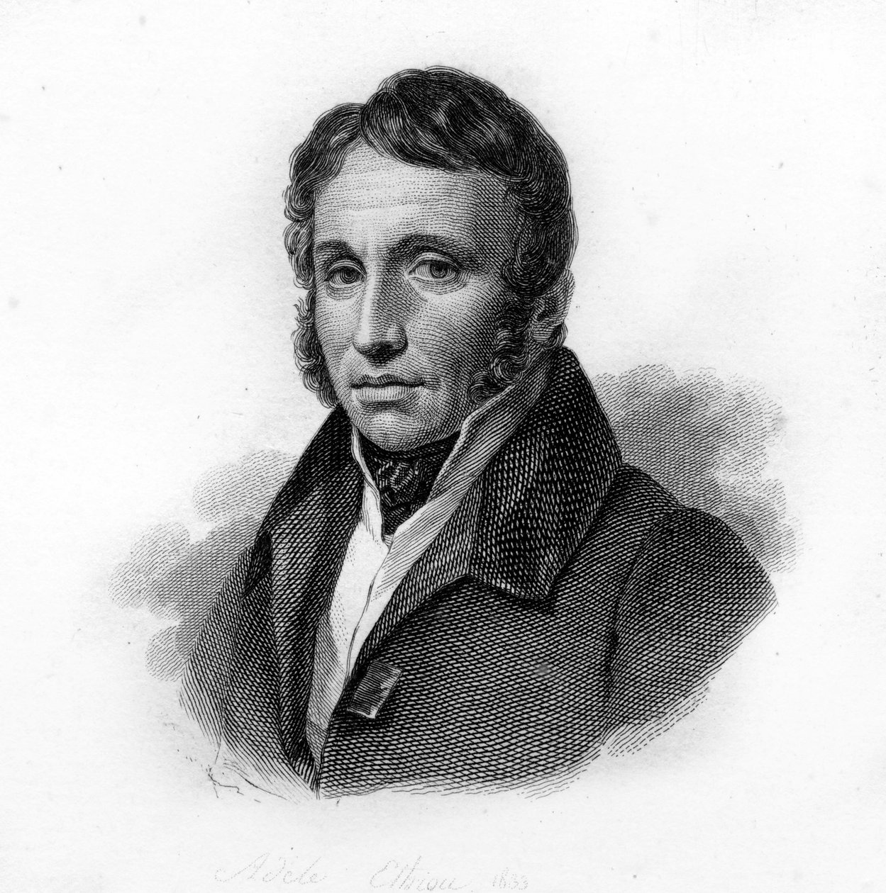 Retrato de Paul Louis Courier, panfletário francês e epistolar (1772-1825), gravura do século XIX de Unknown artist