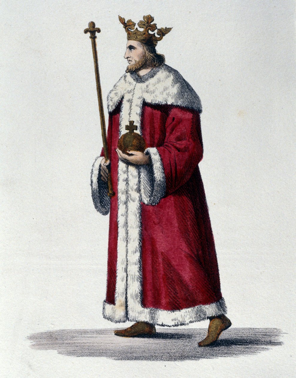 Retrato de Pepin III conhecido como Pepin the Brief (714-768), rei da França. de Unknown artist