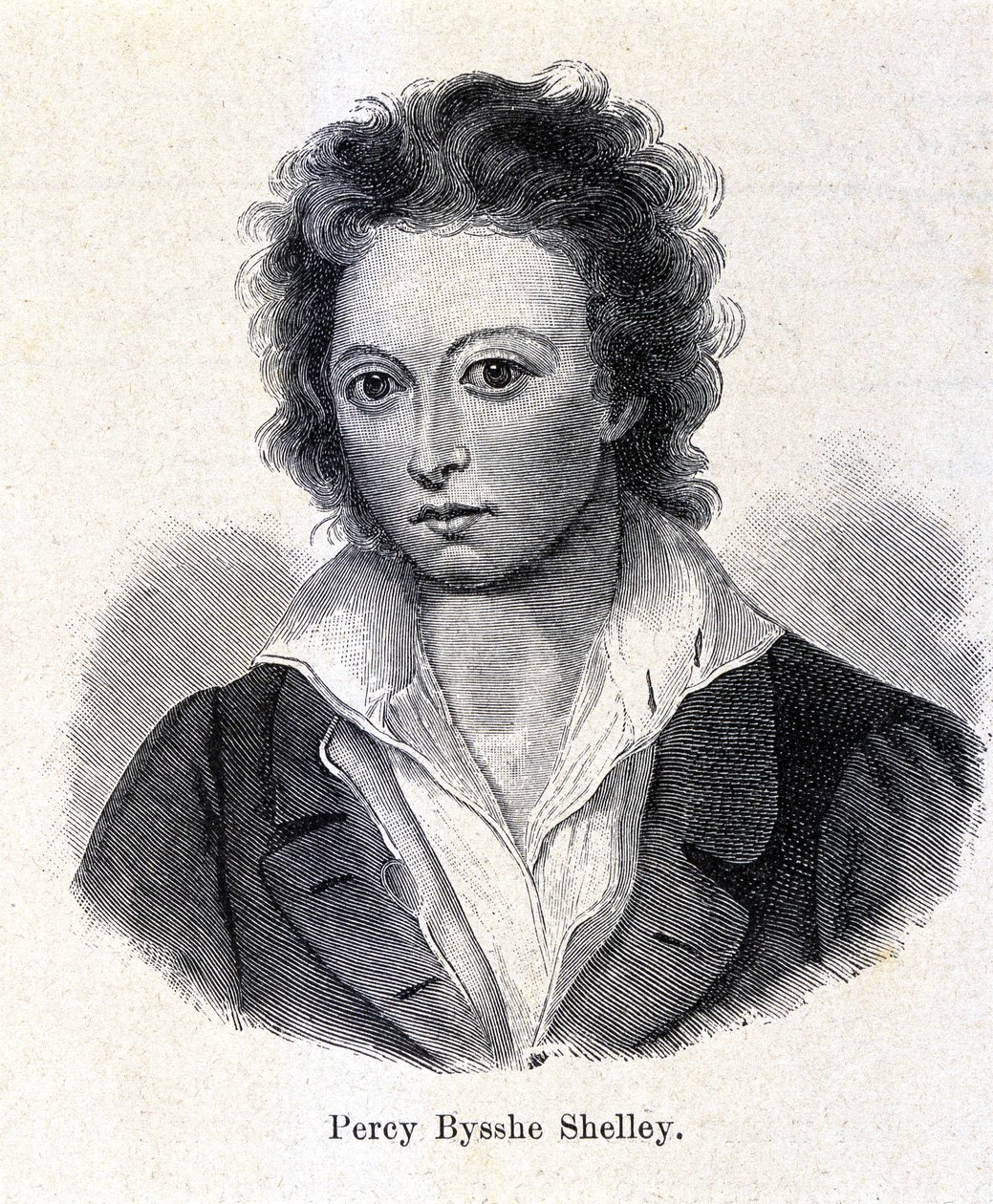 Retrato de Percy Bysshe Shelley, poeta britânico (1792-1822). de Unknown artist
