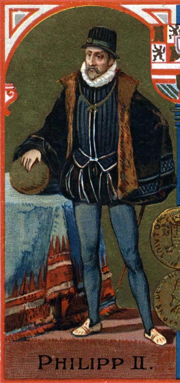 Retrato de Filipe II (1527-1598), Rei de Espanha. de Unknown artist