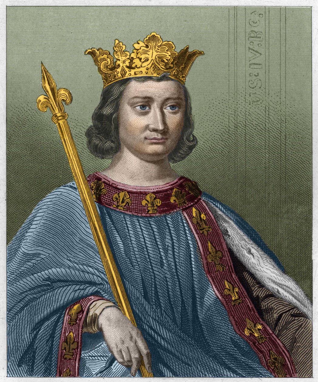 Retrato de Filipe IV dit le bel, Rei de França - em "Histoire des Francais" de Lavallee, gravura, sd. de Unknown artist