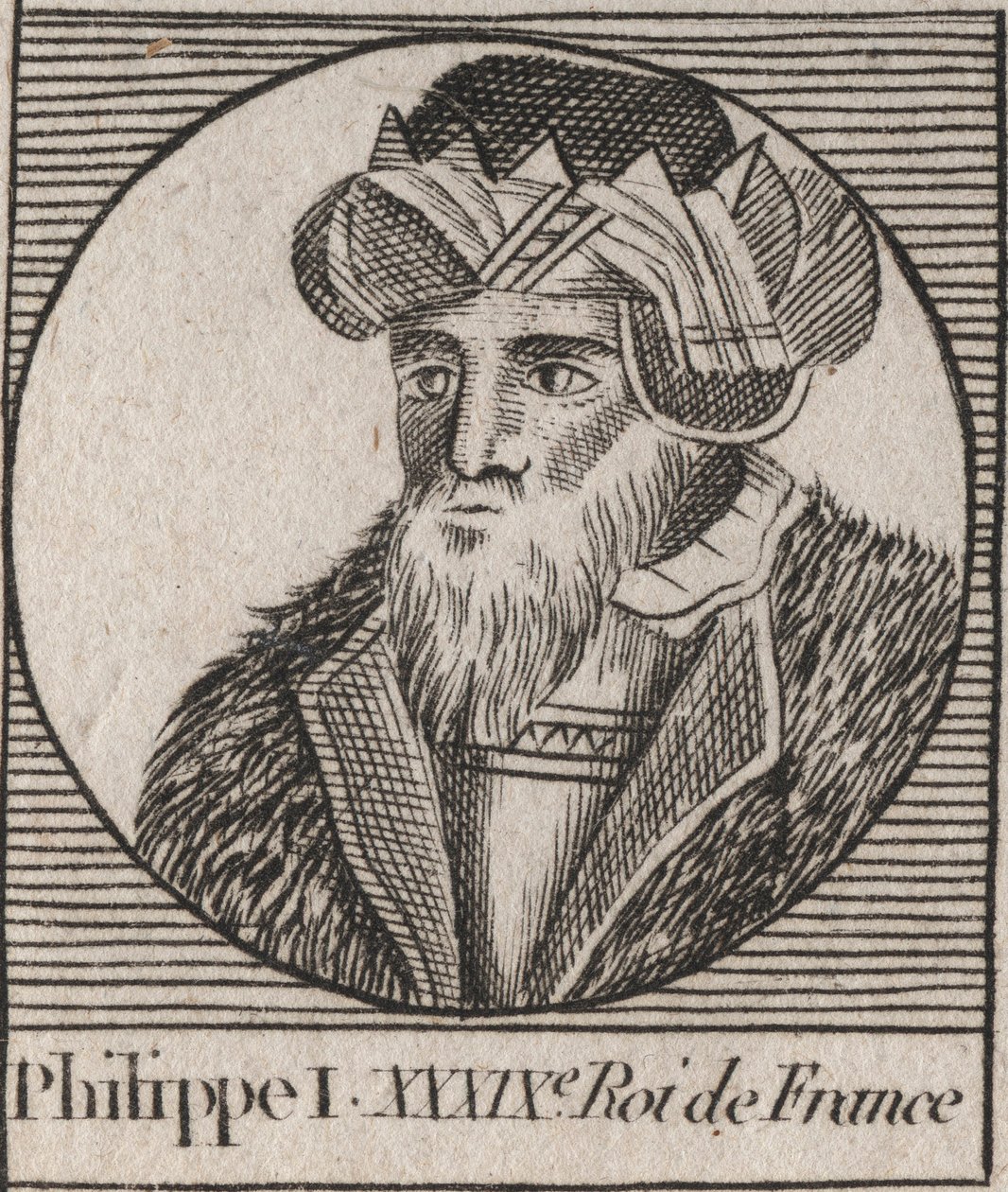 Retrato de Filipe I (1060 - 1108), Rei de França - Filipe I (1053-1108) Rei de França - gravura de "Instruction sur l