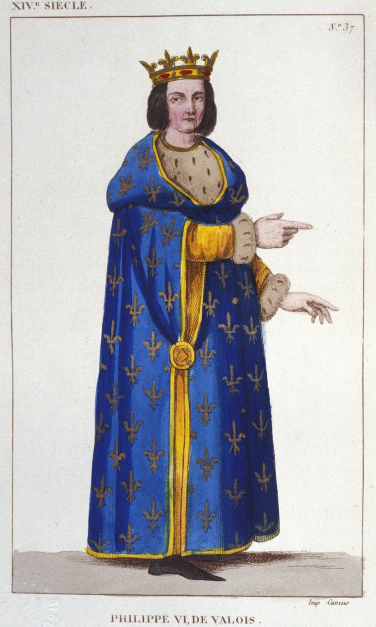 Retrato de Filipe VI de Valois (1293-1350) Rei de França. Gravura de 1830 de Unknown artist