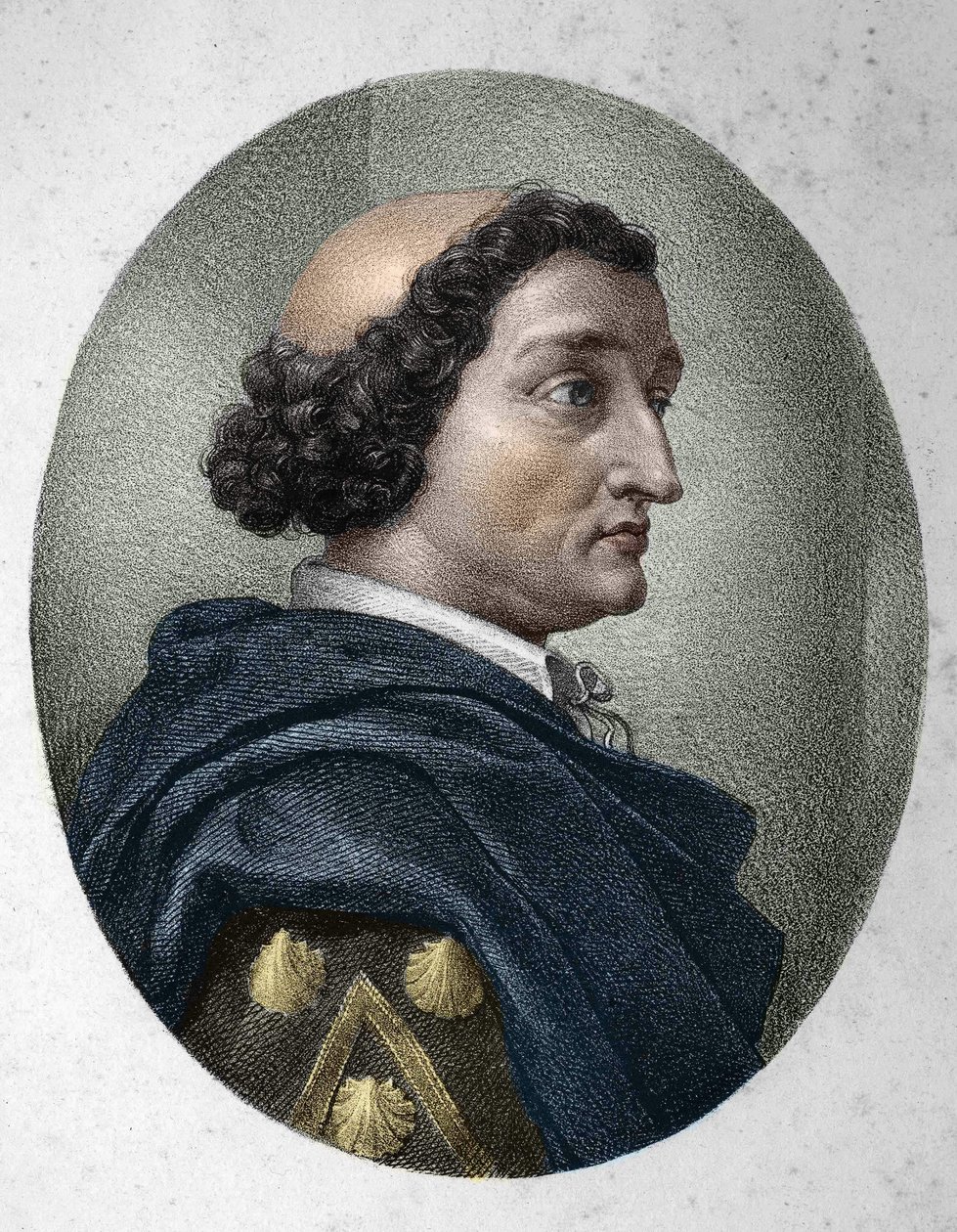 Retrato de Philippe de Commines (Comynes ou Comines) (1447-1511), colunista francês. Gravura do século XIX. de Unknown artist
