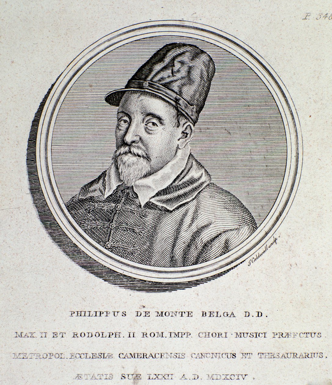 Retrato de Philippe de Monte (gravura de Unknown artist