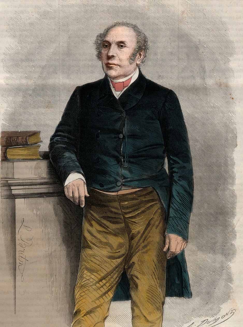 Retrato de Pierre Antoine (Pierre-Antoine) Berryer (1790-1868) (Berryer Jr.), advogado e político francês. Gravura em "O Universo ilustre" (The Universe illustrious) de Unknown artist